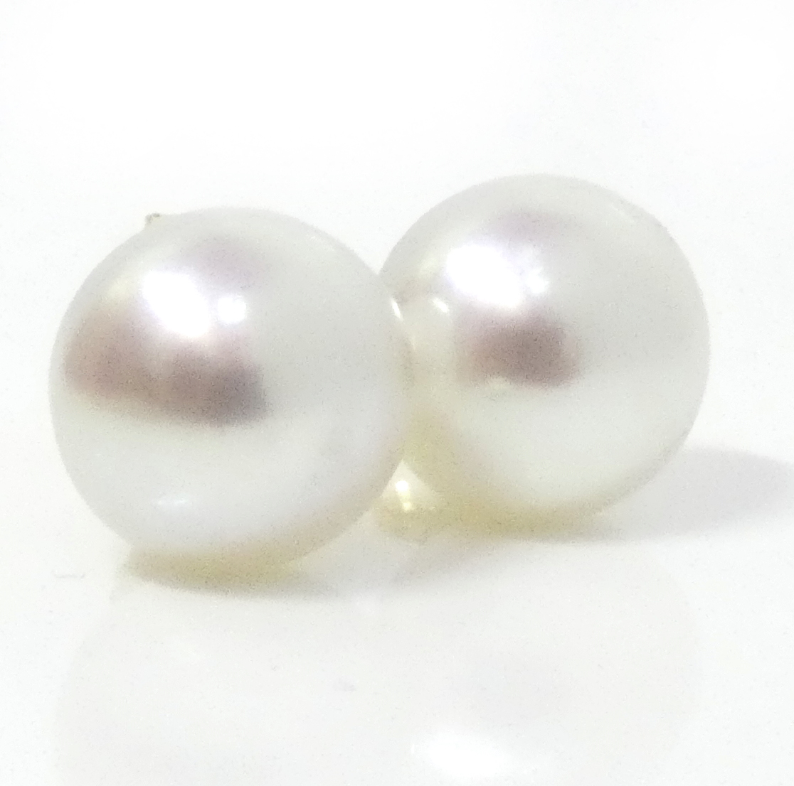 White South Sea 12.1mm Button Pearl Stud Earrings